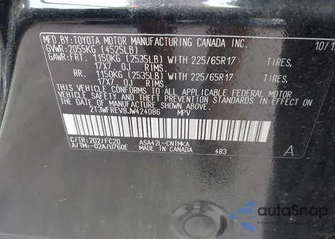 2018 Toyota Rav4 Xle z USA, uszkodzony, nr VIN 2T3WFREV8JW424086